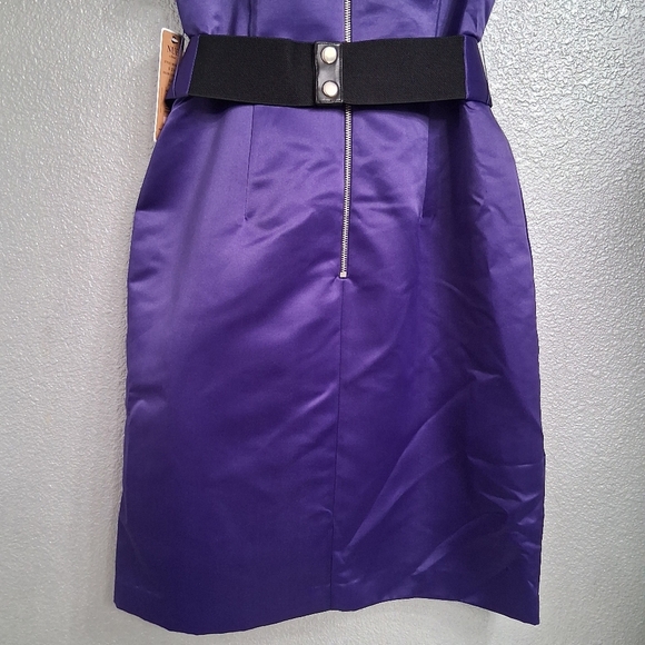 NWT Nue By Designer Shani Plum Satin Sleeveless Formal Dress  Size 10 - Picture 13 of 16